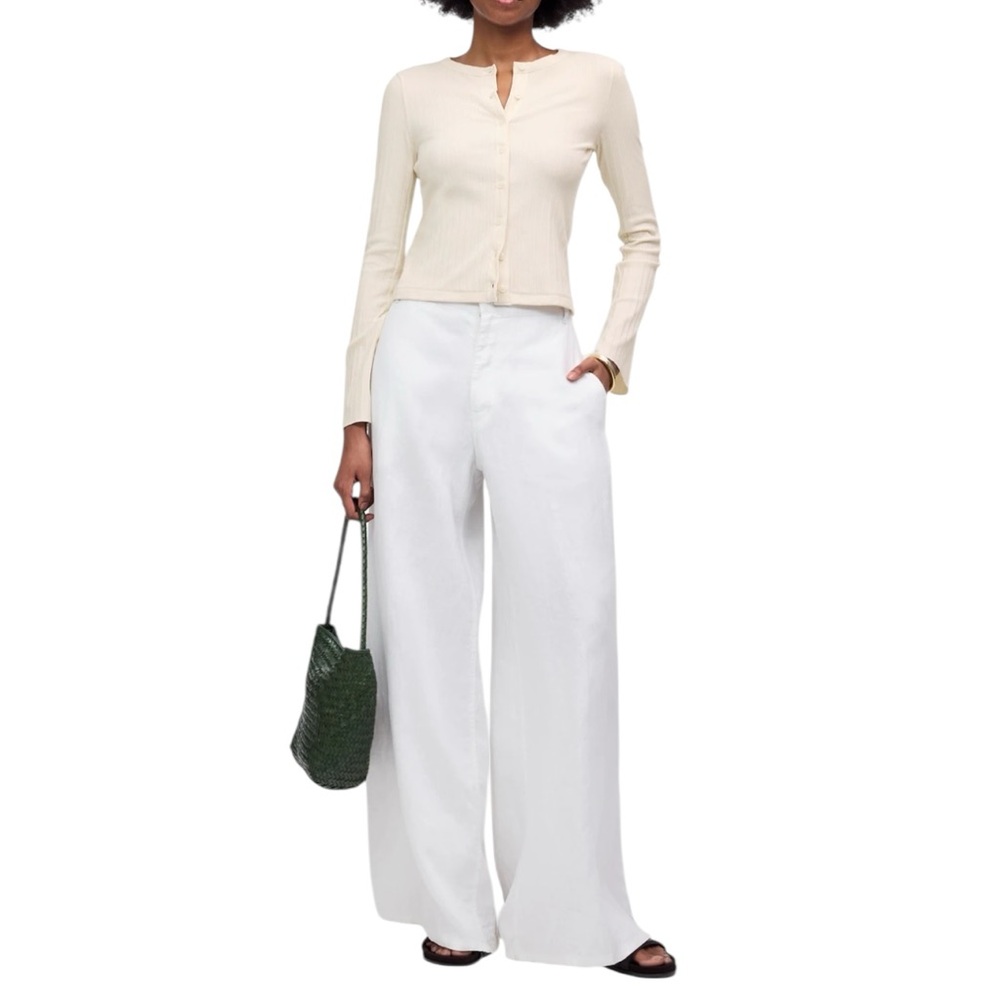 Madewell Flared-Sleeve Cardigan in Light Cream